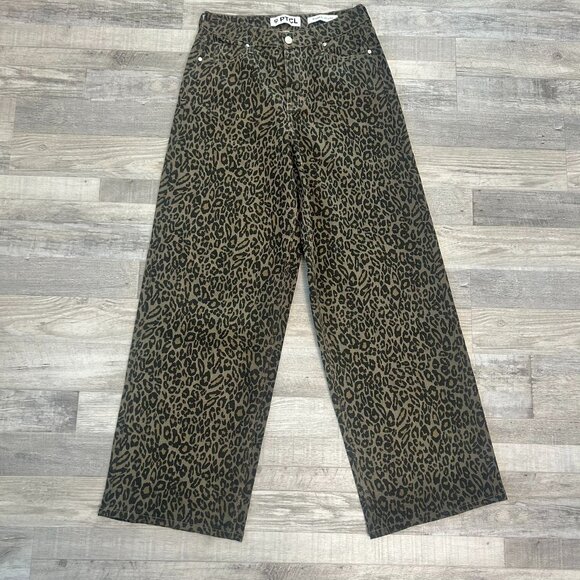 PTCL Ethical Brand Animal Print Wide Leg Women's Jeans S22 - Picture 2 of 7